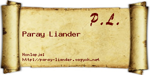 Paray Liander névjegykártya